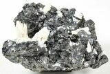 Fluorescent Calcite and Quartz on Sphalerite (Marmatite) - Peru #238941-1
